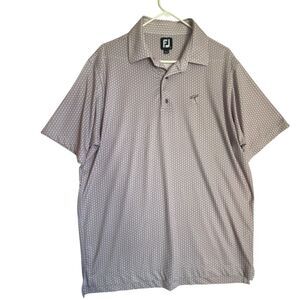 FootJoy FJ Golf Shirt Men L Short Sleeve Seashells print Golf Performance